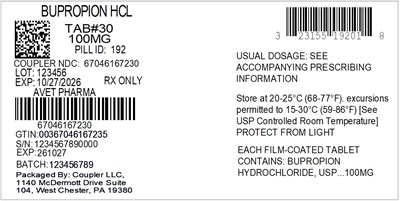 Label (23155 192 01 Bupropion 100mg 67046 1672 30)